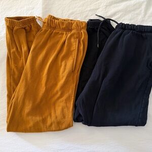 Old Navy Womens Black Orange Jogger Pants Sweatpants Drawstring Pockets Medium